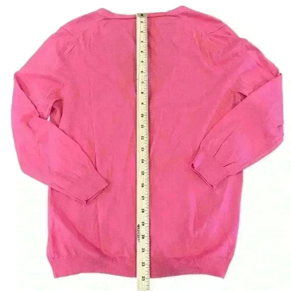 Classic J Crew Pink V-Neck Button Cardigan Sweater - Picture 4 of 8